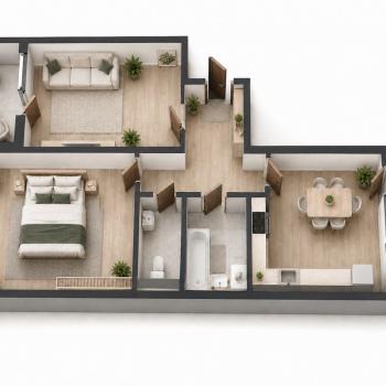 Продается 2-х комнатная квартира, 63,88 м²