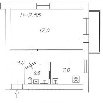 Сдается 1-комнатная квартира, 30 м²