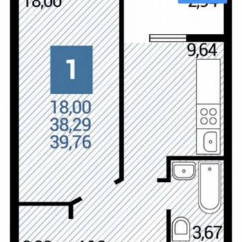 Сдается 1-комнатная квартира, 40 м²