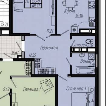Продается 2-х комнатная квартира, 70 м²