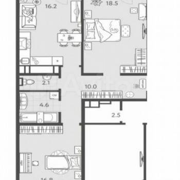 Продается 2-х комнатная квартира, 76 м²