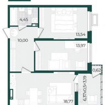 Сдается 2-х комнатная квартира, 64,5 м²