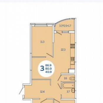 Продается 3-х комнатная квартира, 93,8 м²