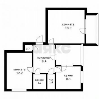 Продается 2-х комнатная квартира, 53,3 м²