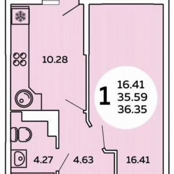 Продается 1-комнатная квартира, 35 м²