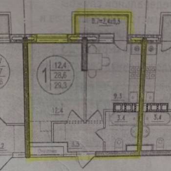 Продается 1-комнатная квартира, 29 м²