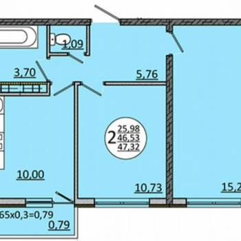 Продается 2-х комнатная квартира, 48 м²