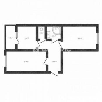 Продается 2-х комнатная квартира, 66,2 м²