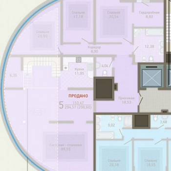 Продается 1-комнатная квартира, 294,3 м²