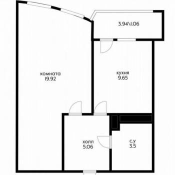 Продается 1-комнатная квартира, 41 м²