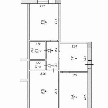 Продается 2-х комнатная квартира, 61,1 м²