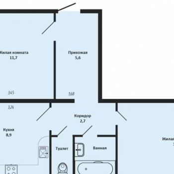 Продается 2-х комнатная квартира, 45,2 м²