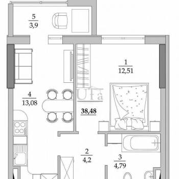 Сдается 1-комнатная квартира, 47 м²