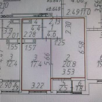 Продается 1-комнатная квартира, 49,4 м²