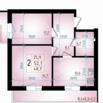 Продается 1-комнатная квартира, 48,7 м²