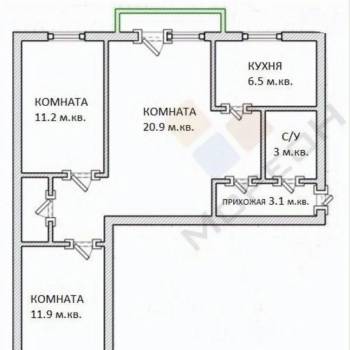Продается 3-х комнатная квартира, 59 м²