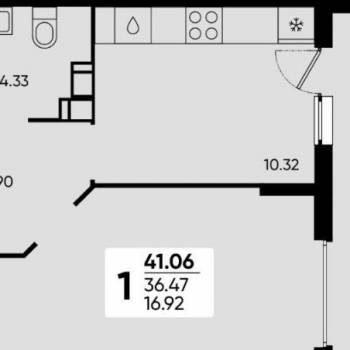 Сдается 1-комнатная квартира, 41,1 м²
