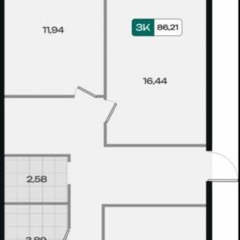 Продается 3-х комнатная квартира, 86 м²