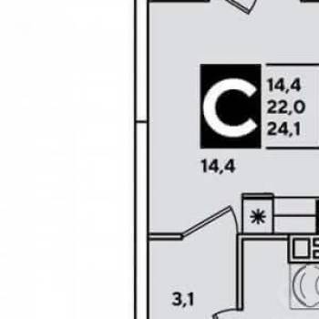 Продается 1-комнатная квартира, 24 м²