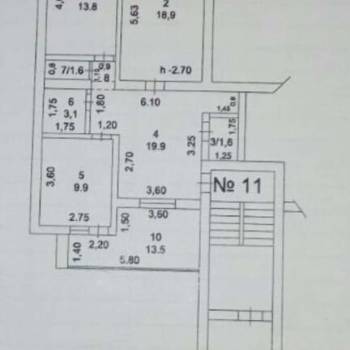 Продается 2-х комнатная квартира, 69,8 м²