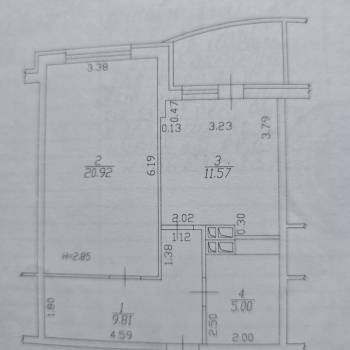 Продается 1-комнатная квартира, 52,3 м²