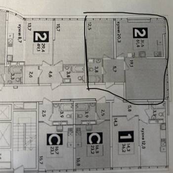 Продается 2-х комнатная квартира, 61,4 м²