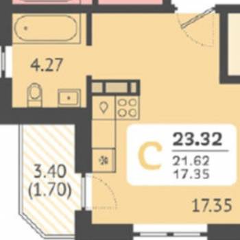 Продается 1-комнатная квартира, 23 м²