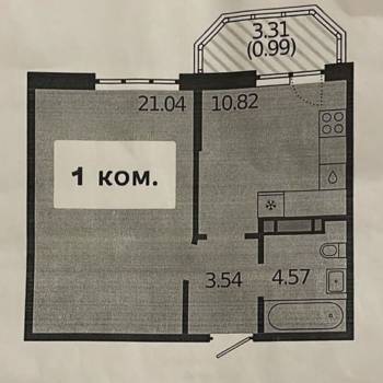 Продается 1-комнатная квартира, 40,2 м²