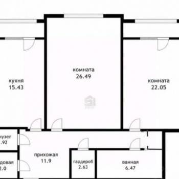 Продается 2-х комнатная квартира, 92,1 м²
