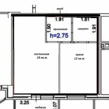 Продается 1-комнатная квартира, 35 м²
