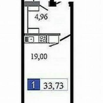 Продается 1-комнатная квартира, 33,4 м²