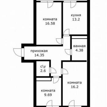 Продается 3-х комнатная квартира, 88 м²