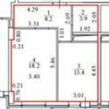 Продается 1-комнатная квартира, 44 м²