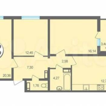 Сдается Многокомнатная квартира, 82 м²
