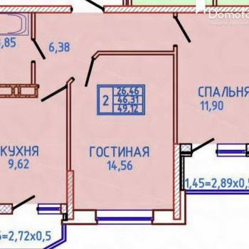 Продается 2-х комнатная квартира, 49,1 м²
