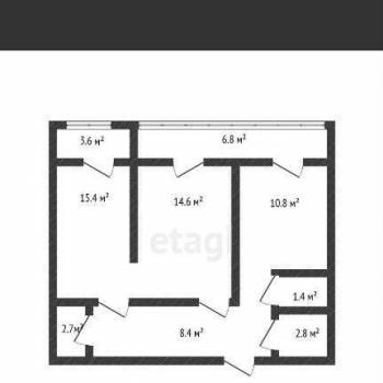 Продается 2-х комнатная квартира, 55 м²