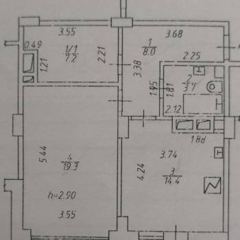 Сдается 2-х комнатная квартира, 52,6 м²