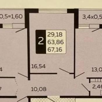 Продается 2-х комнатная квартира, 73,9 м²