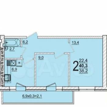 Продается 2-х комнатная квартира, 40,3 м²