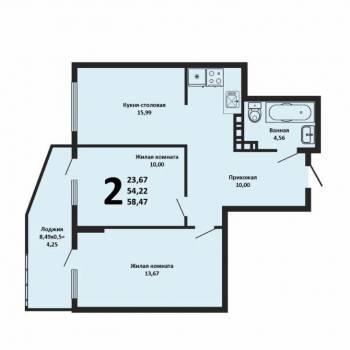 Продается 3-х комнатная квартира, 58 м²