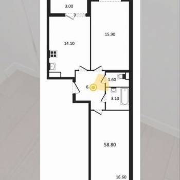 Продается 2-х комнатная квартира, 57,6 м²