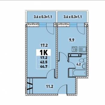 Продается 1-комнатная квартира, 50 м²