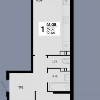 Сдается 1-комнатная квартира, 41 м²