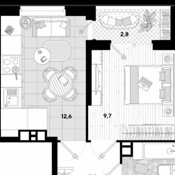 Продается 1-комнатная квартира, 33 м²