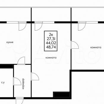 Продается 2-х комнатная квартира, 48 м²