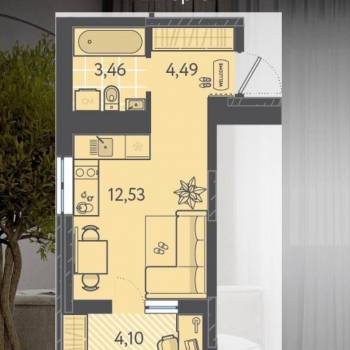Продается 1-комнатная квартира, 20,4 м²