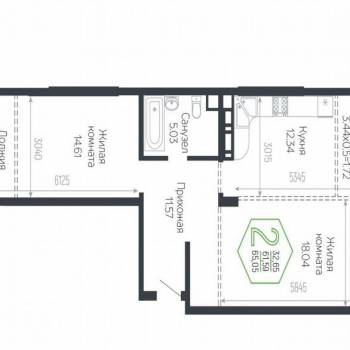 Продается 2-х комнатная квартира, 70 м²