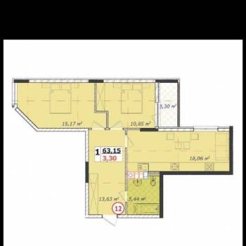 Продается 2-х комнатная квартира, 65,3 м²