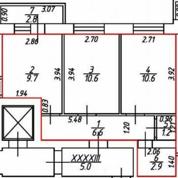 Продается 1-комнатная квартира, 41,6 м²
