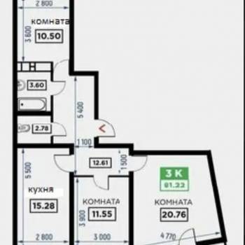 Продается 3-х комнатная квартира, 77,7 м²